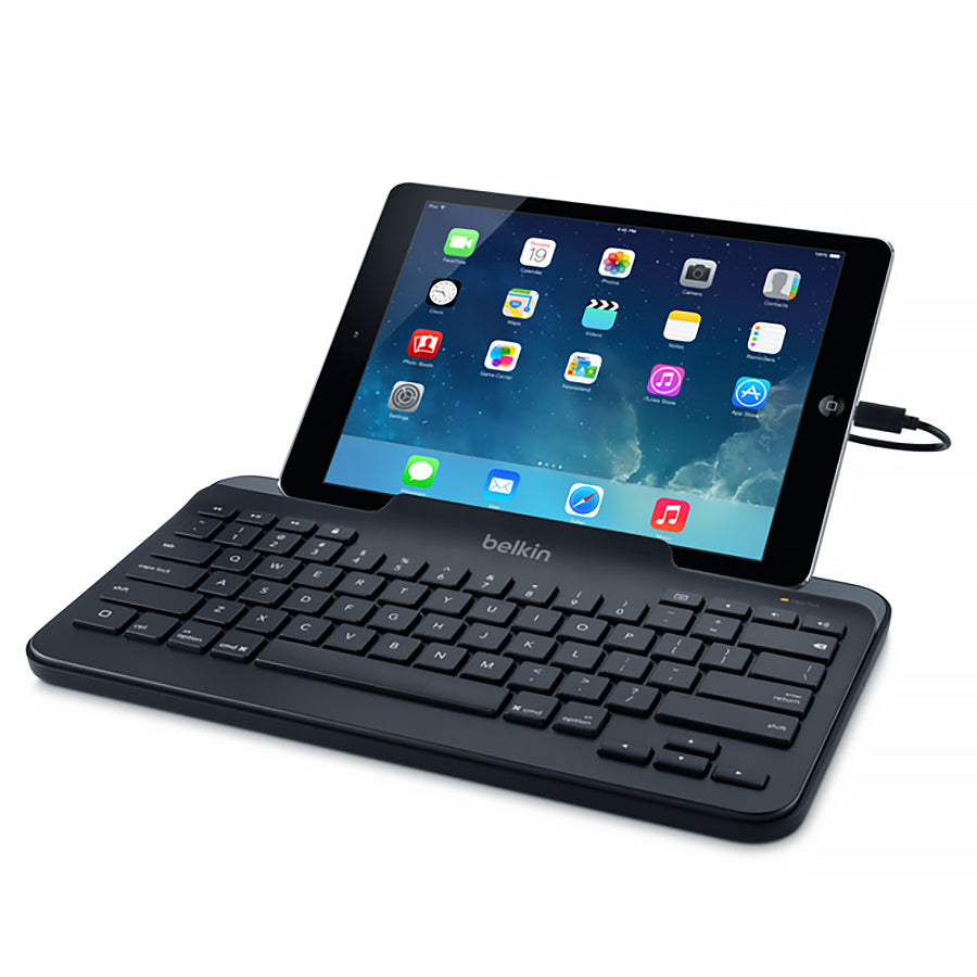 Belkin Wired Tablet Keyboard w/ Stand for iPad and Lightning Connector - Black (New)